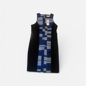 MICHAEL Michael Kors Black and Blue Patterned Mini Dress
